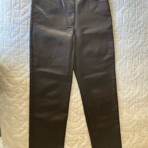 Chocolate Brown Faux Leather Pants